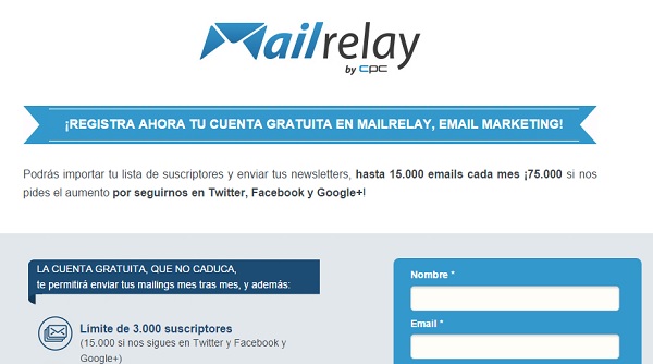 Newsletter y emailing con Mail Relay