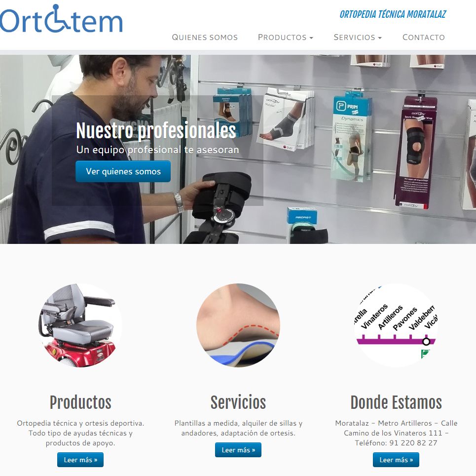 Diseño web para Ortopedia en Madrid