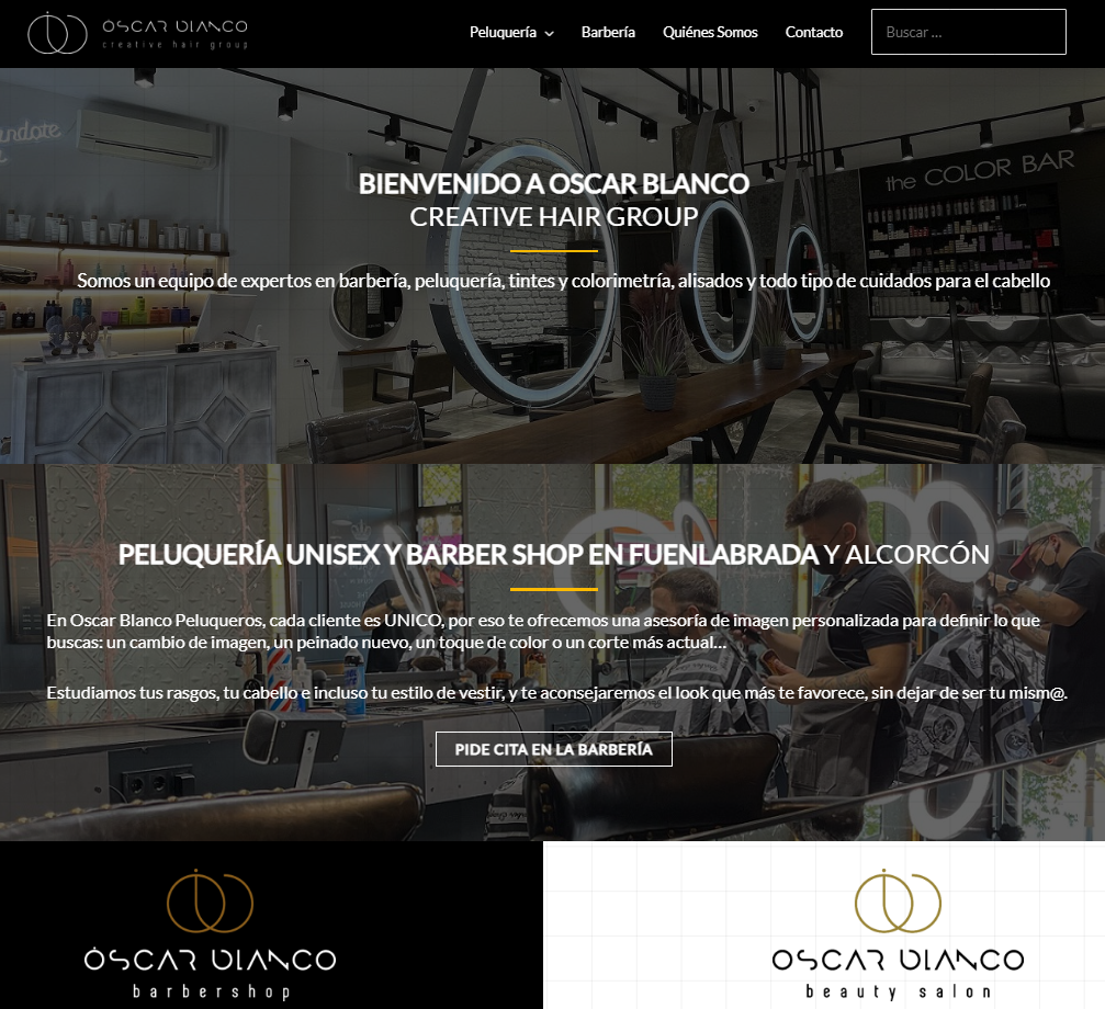 Diseño web Peluqueria Oscar Blanco en Alcorcón y Fuenlabrada